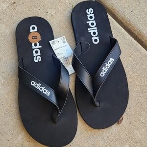 adidas Black Men's Logo Flip Flops